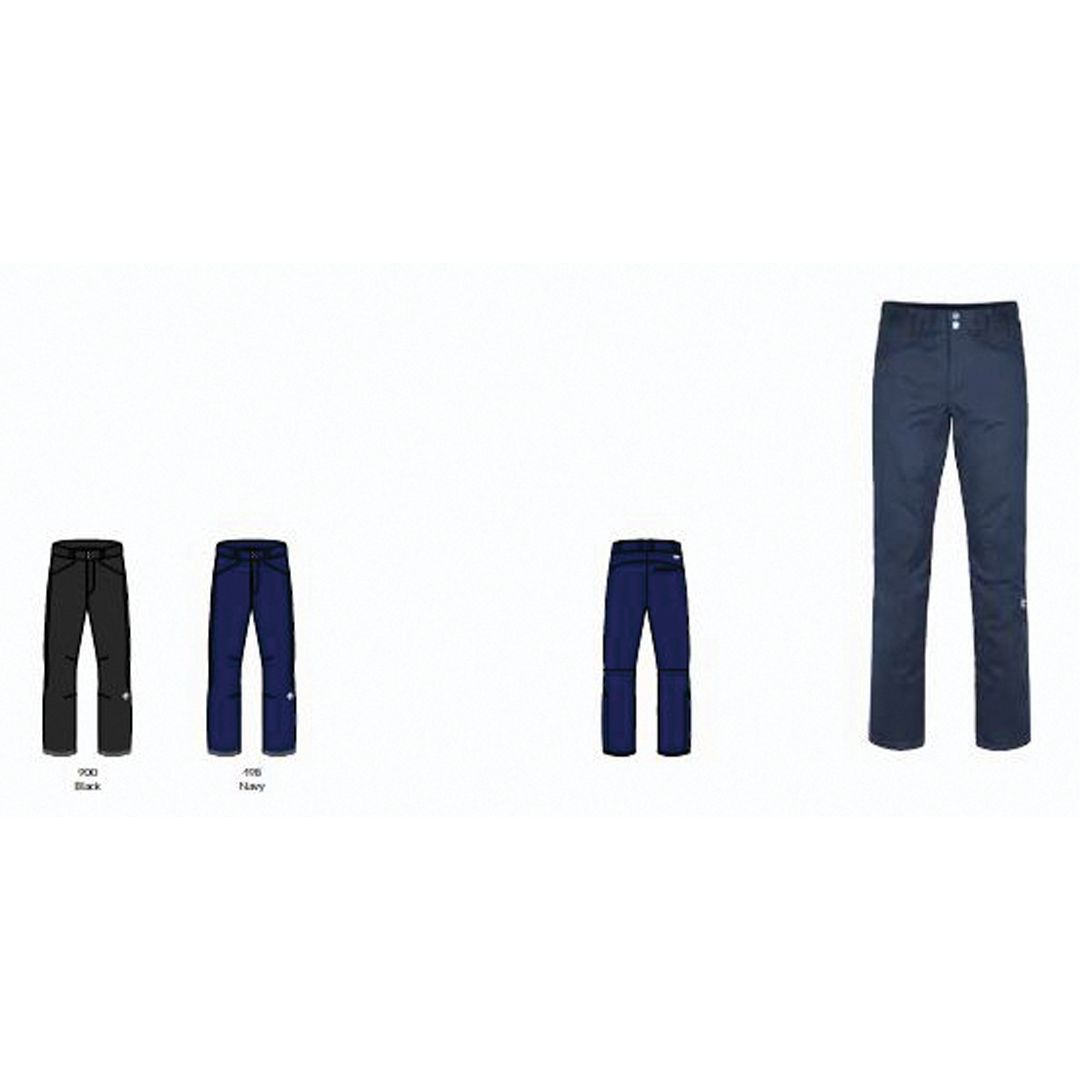 Set of pants displayed with size labels on a white background