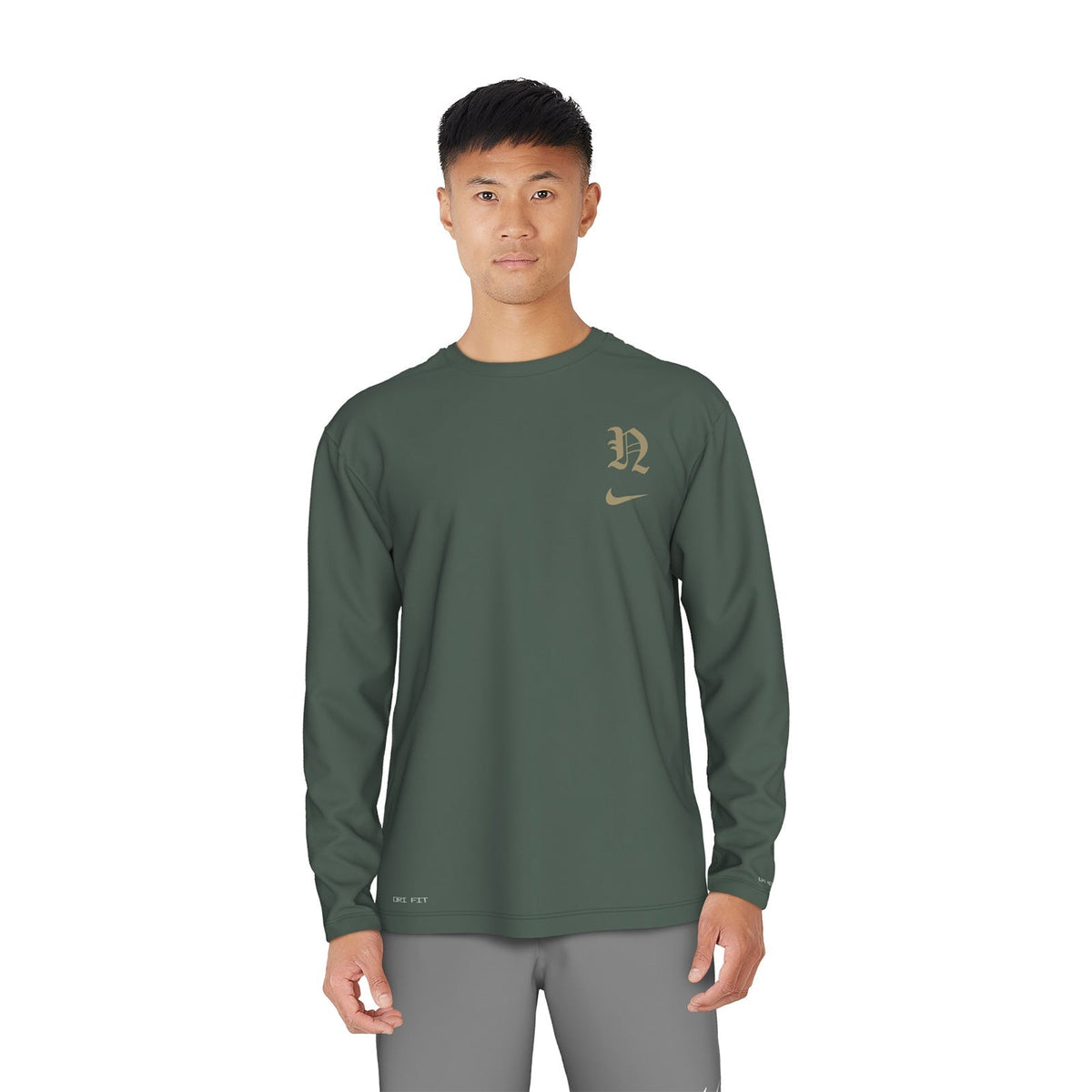 Nike Swim Men's Gothic Letter Long Sleeve Hydroguard Top