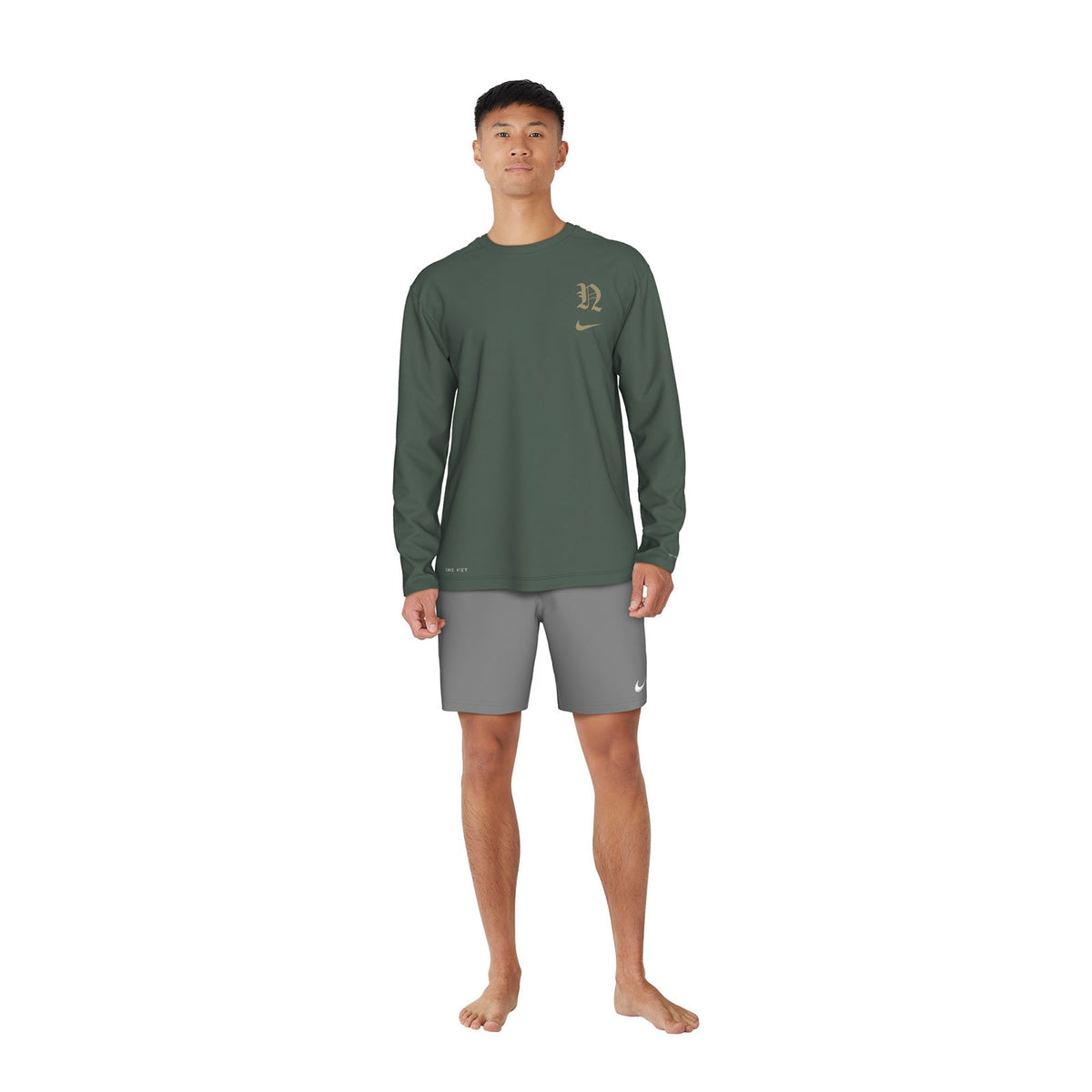 Nike Swim Men's Gothic Letter Long Sleeve Hydroguard Top