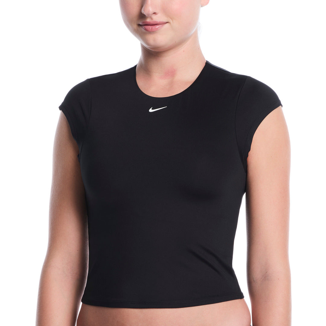 Nike Swim Women's Cap Sleeve Swim Top - Black