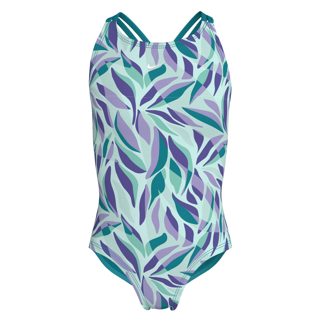 Nike Swim Girls' Spiderback One-Piece Swimsuit - Energy