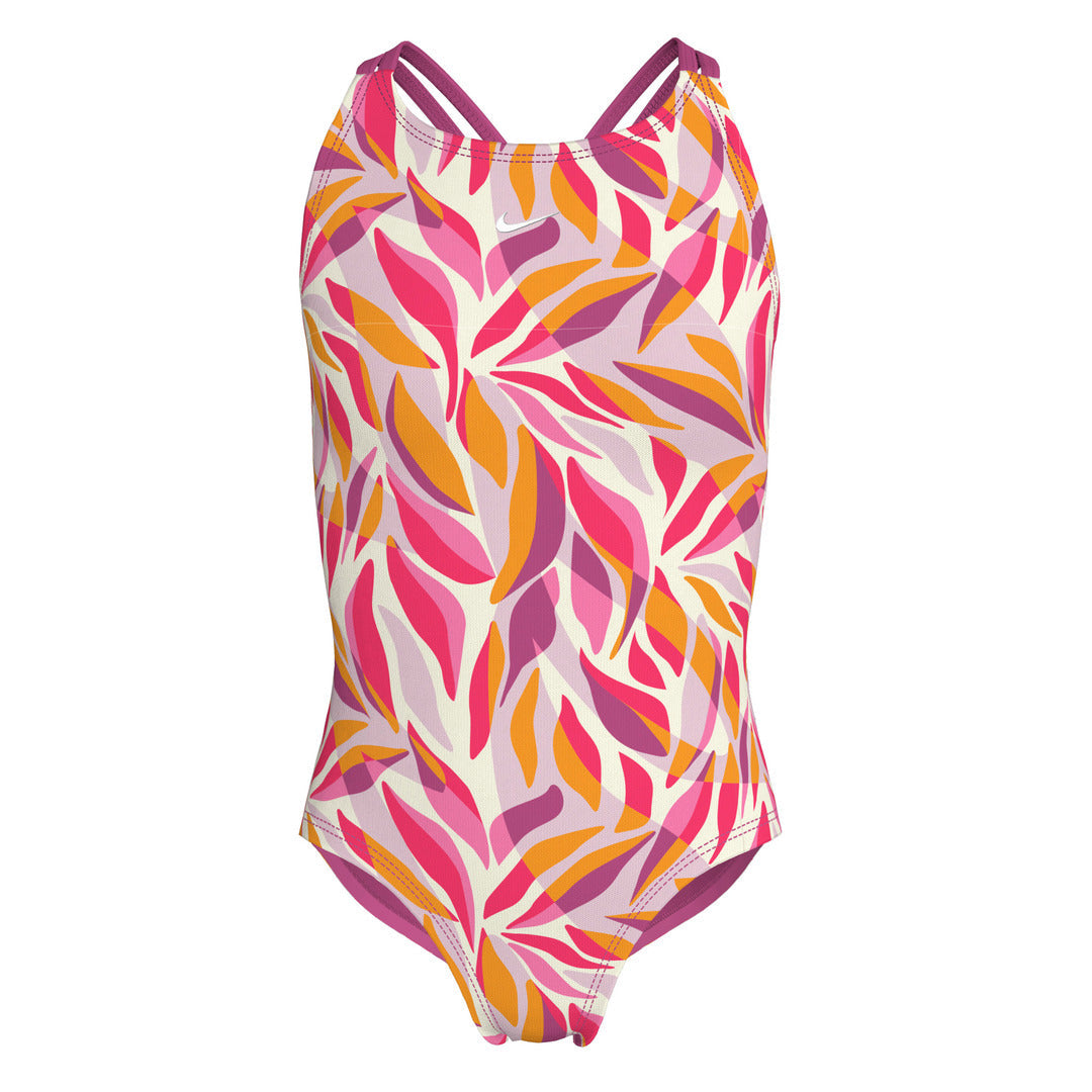 Nike Swim Girls' Spiderback One-Piece Swimsuit - Desert Pink
