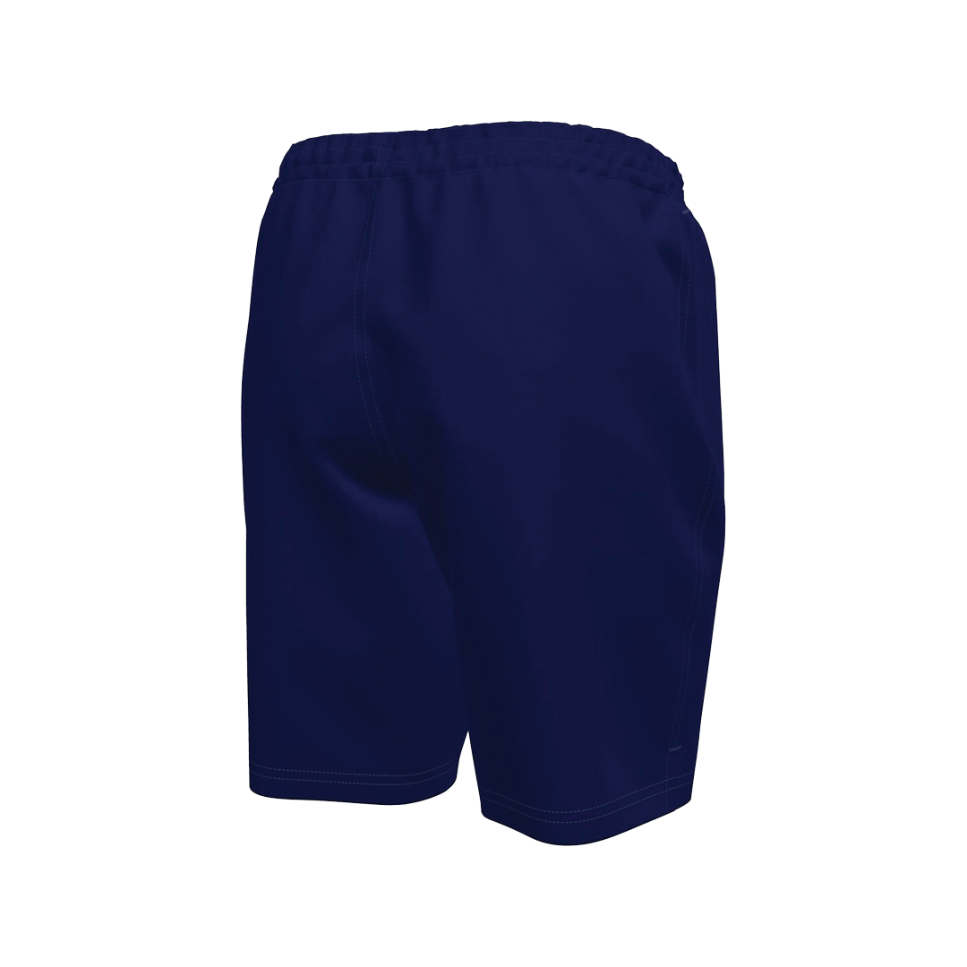 Navy blue shorts on a white background
