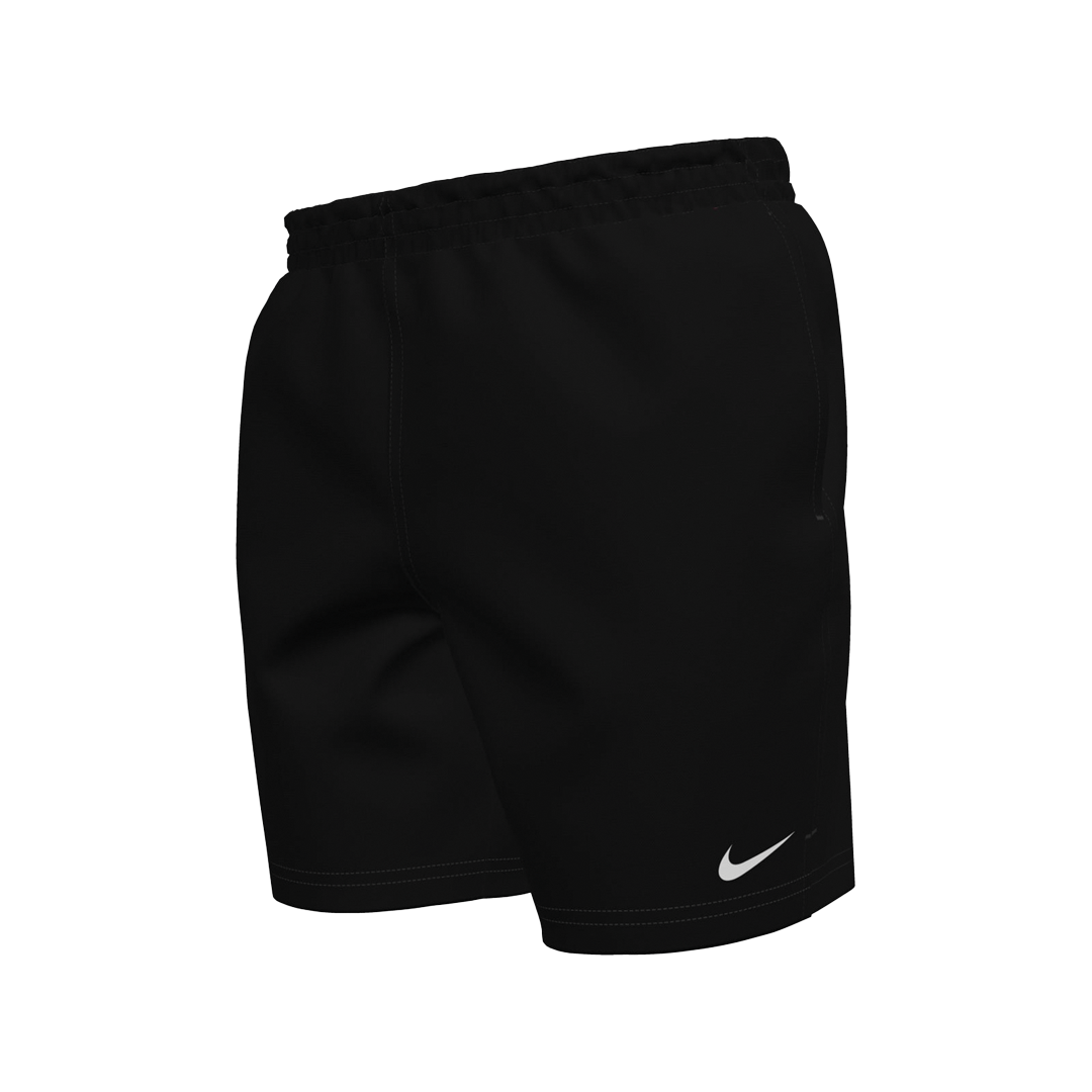 Black shorts with a Nike logo on a white background