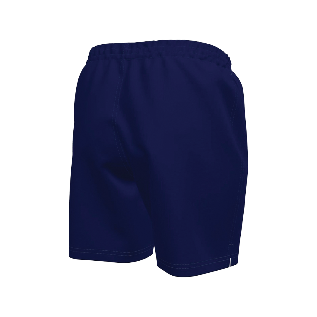 Navy blue shorts on a white background