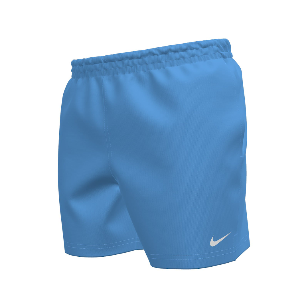 Blue shorts with a Nike logo on a white background