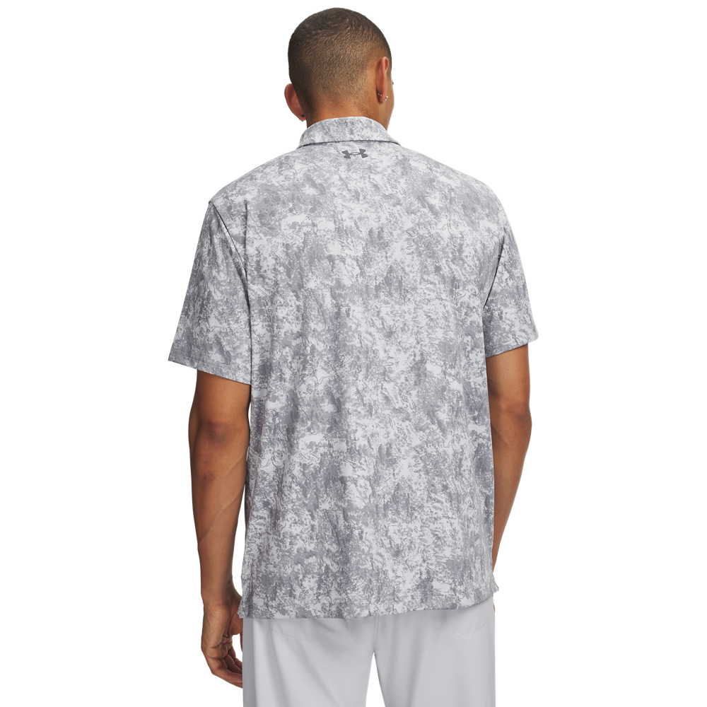 Under Armour Playoff 3.0 Printed Polo - Grey / Steel - back view