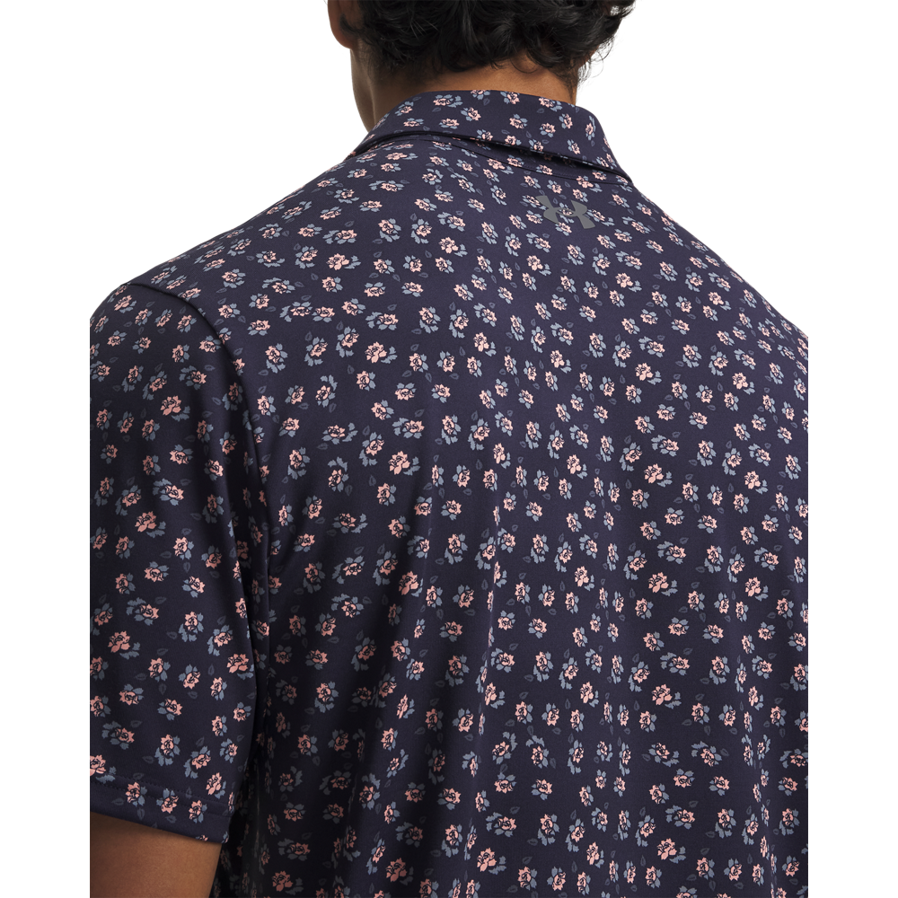 Under Armour Playoff 3.0 Printed Polo - Navy / Pink - detail