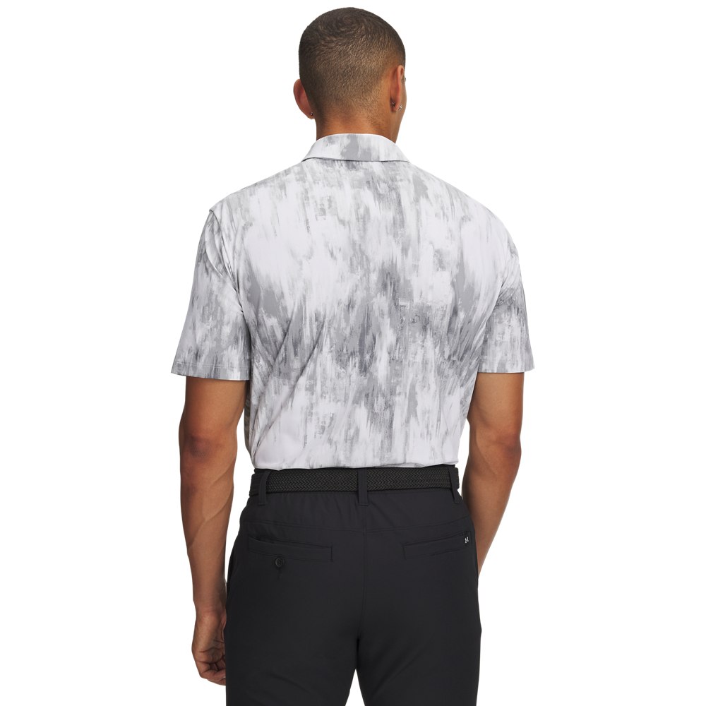 Under Armour Drive Chill Printed Polo - Grey - back view