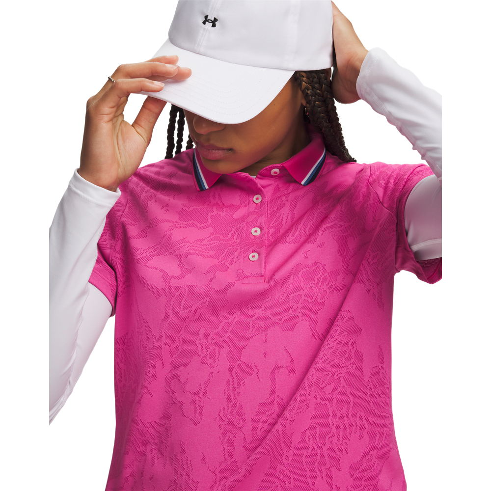 Under Armour Women’s ArmourDry Jacquard Polo - Pink - detail