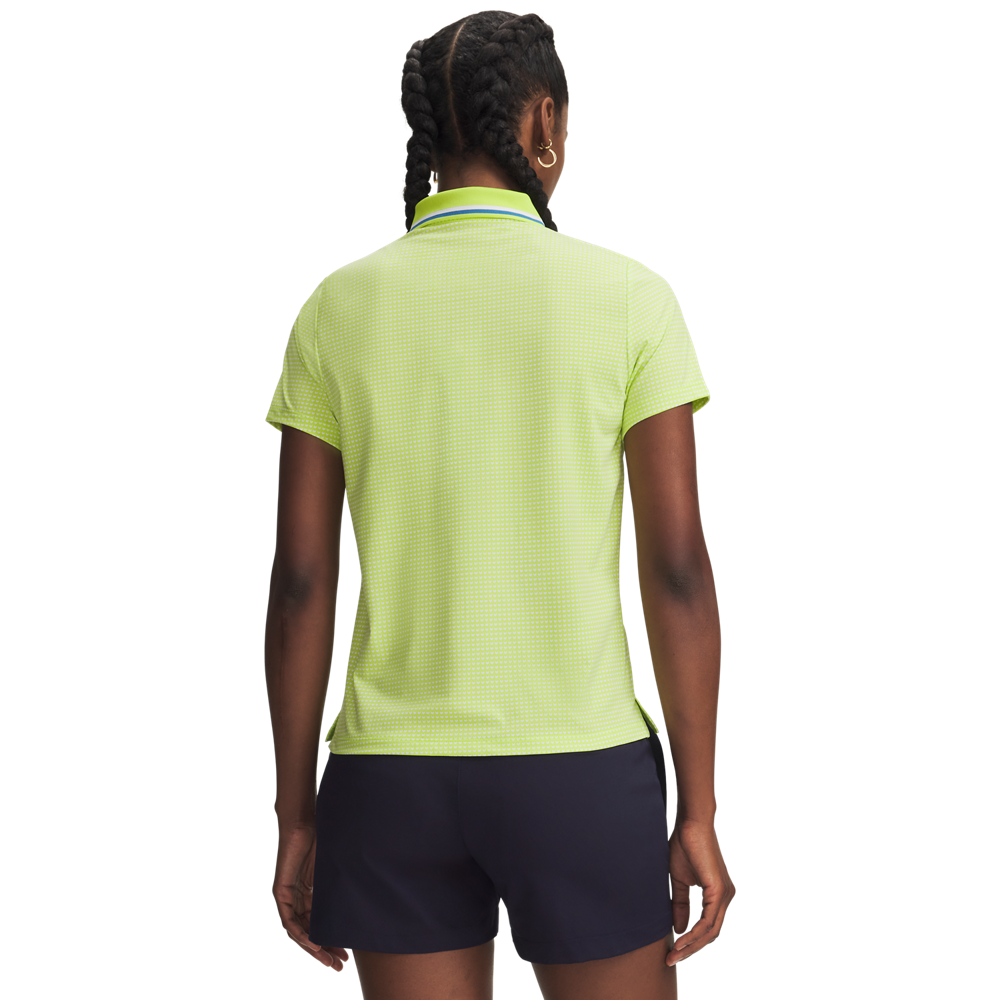 Under Armour Women’s ArmourDry Printed Rib Polo - Green - back view