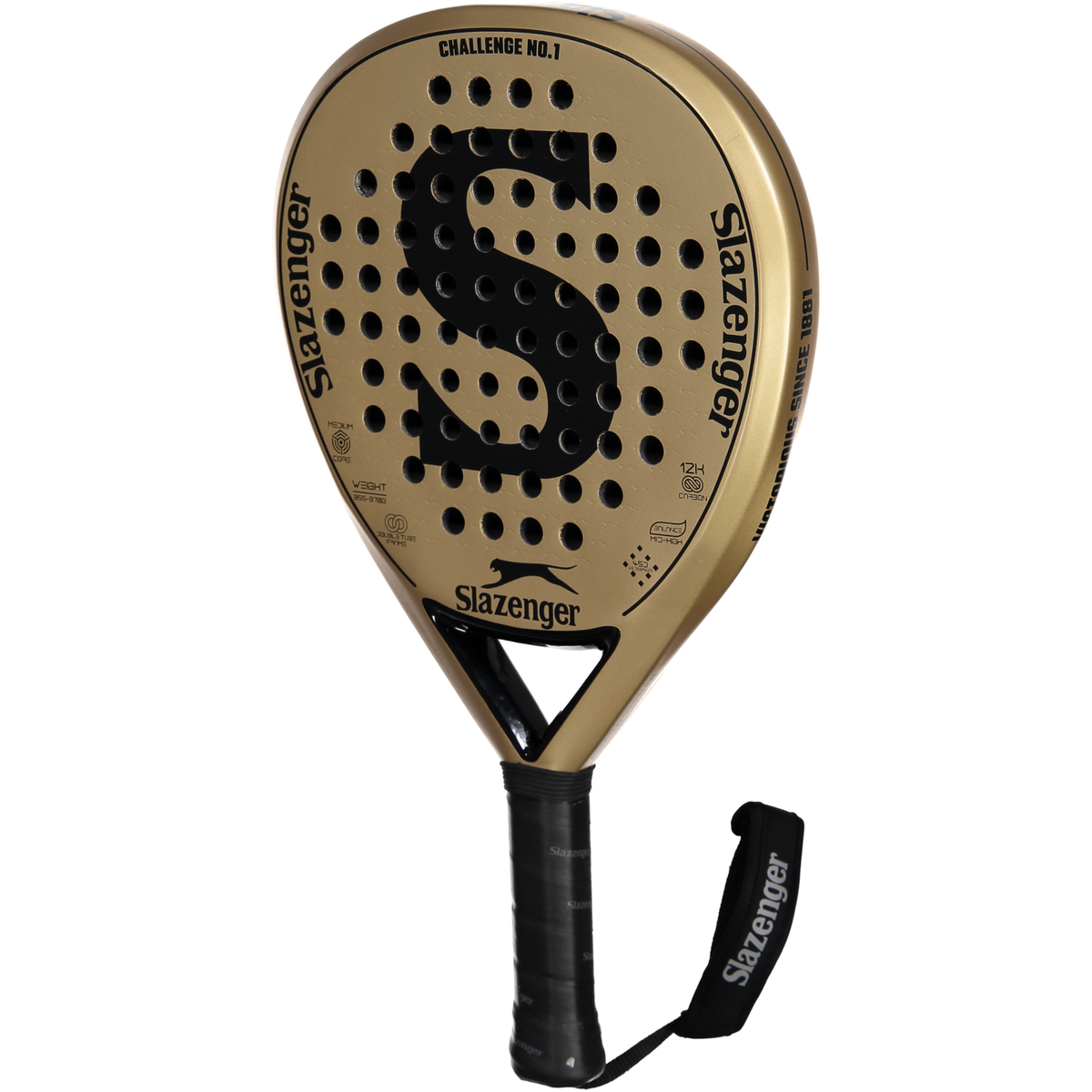 Slazenger Padel Challenge Padel Racket No.1 Hybrid 12K (Gold)
