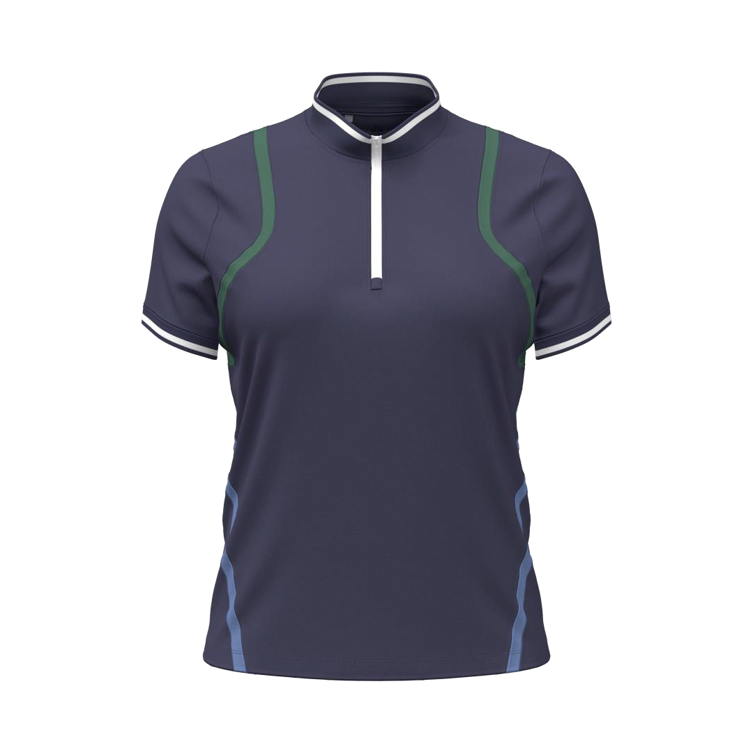 Under Armour Ladies ArmourDry SS Rib Polo - Midnight Navy/White (SH26-INDENT)