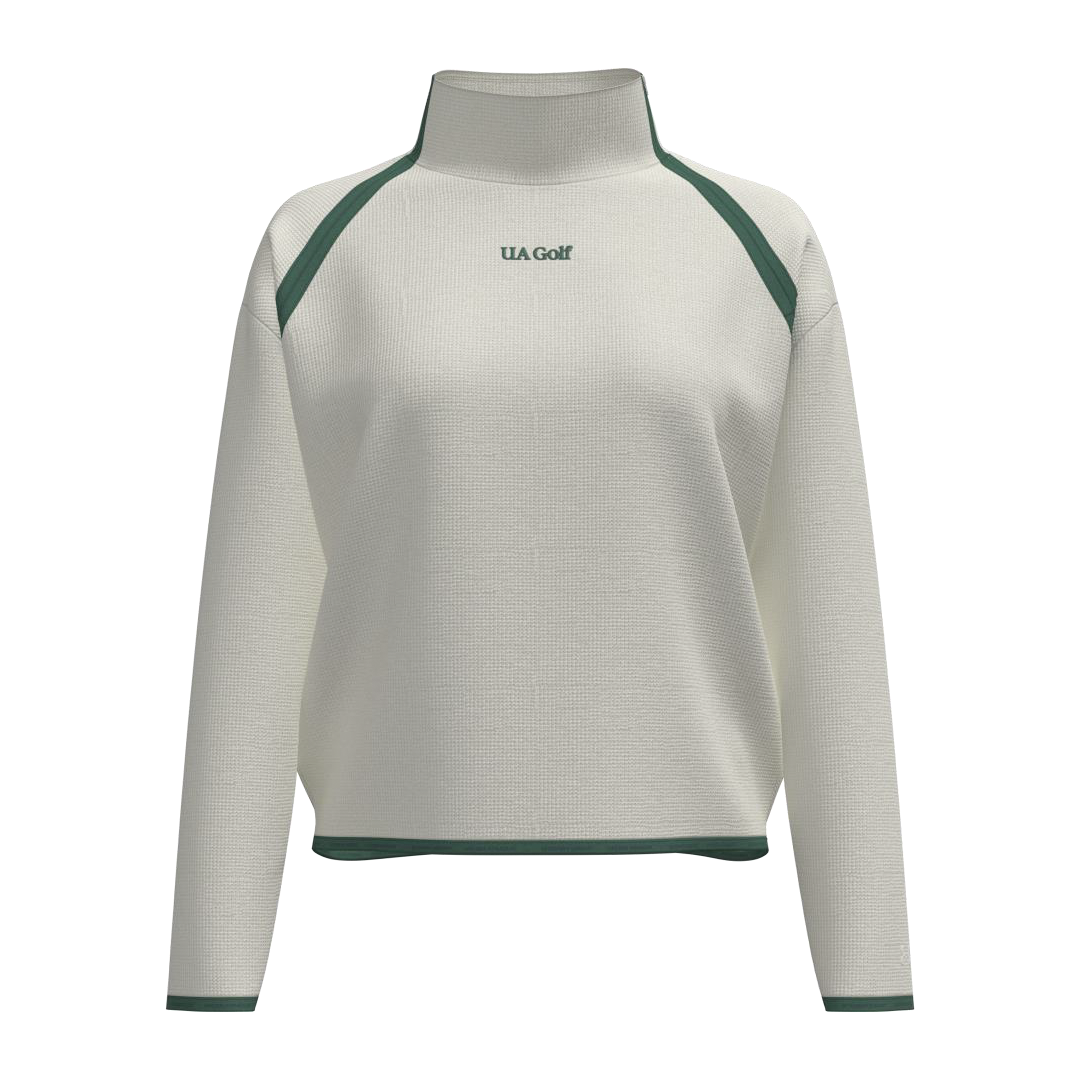 Under Armour Ladies AMP Texture Fleeze Dual Zip Outerwear - Summit White/Campus Ivy (SH26-INDENT)