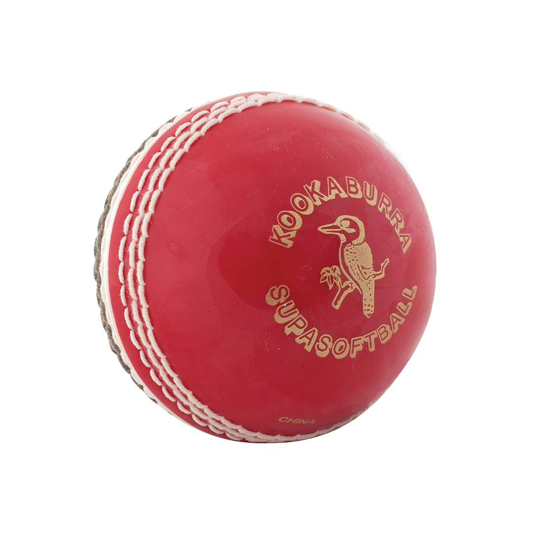 Kookaburra Super Softaball Cricket Ball Red White Main