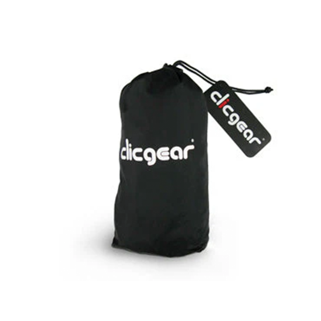 Black drawstring bag with 'clicgear' logo on a white background
