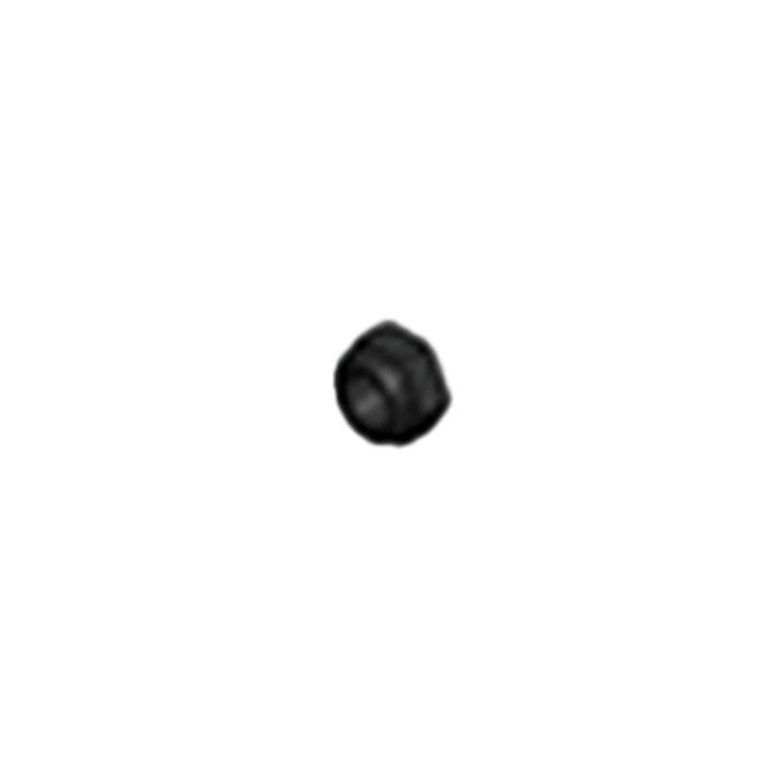 Black rubber grommet on a white background