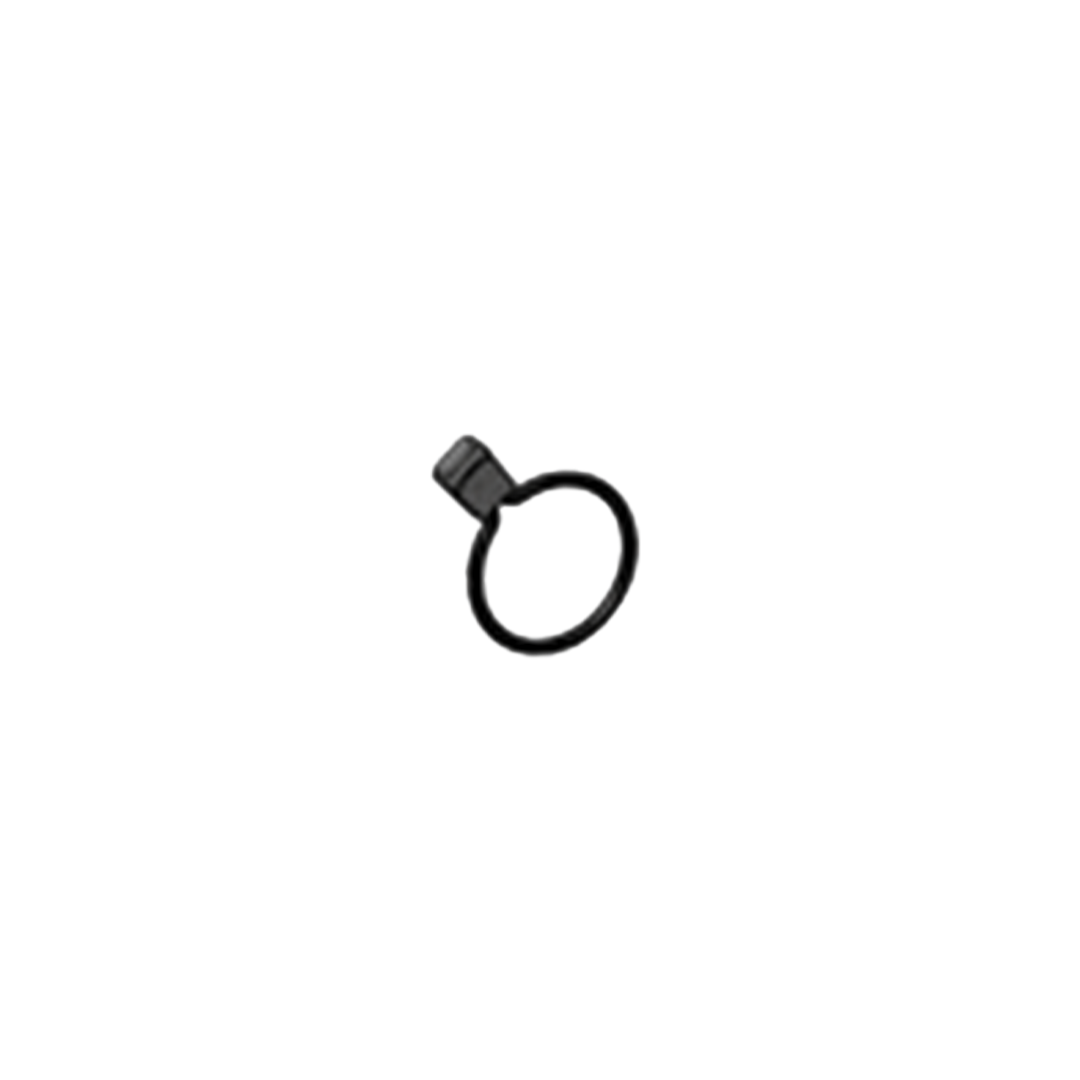 Black ring with a clip on a white background