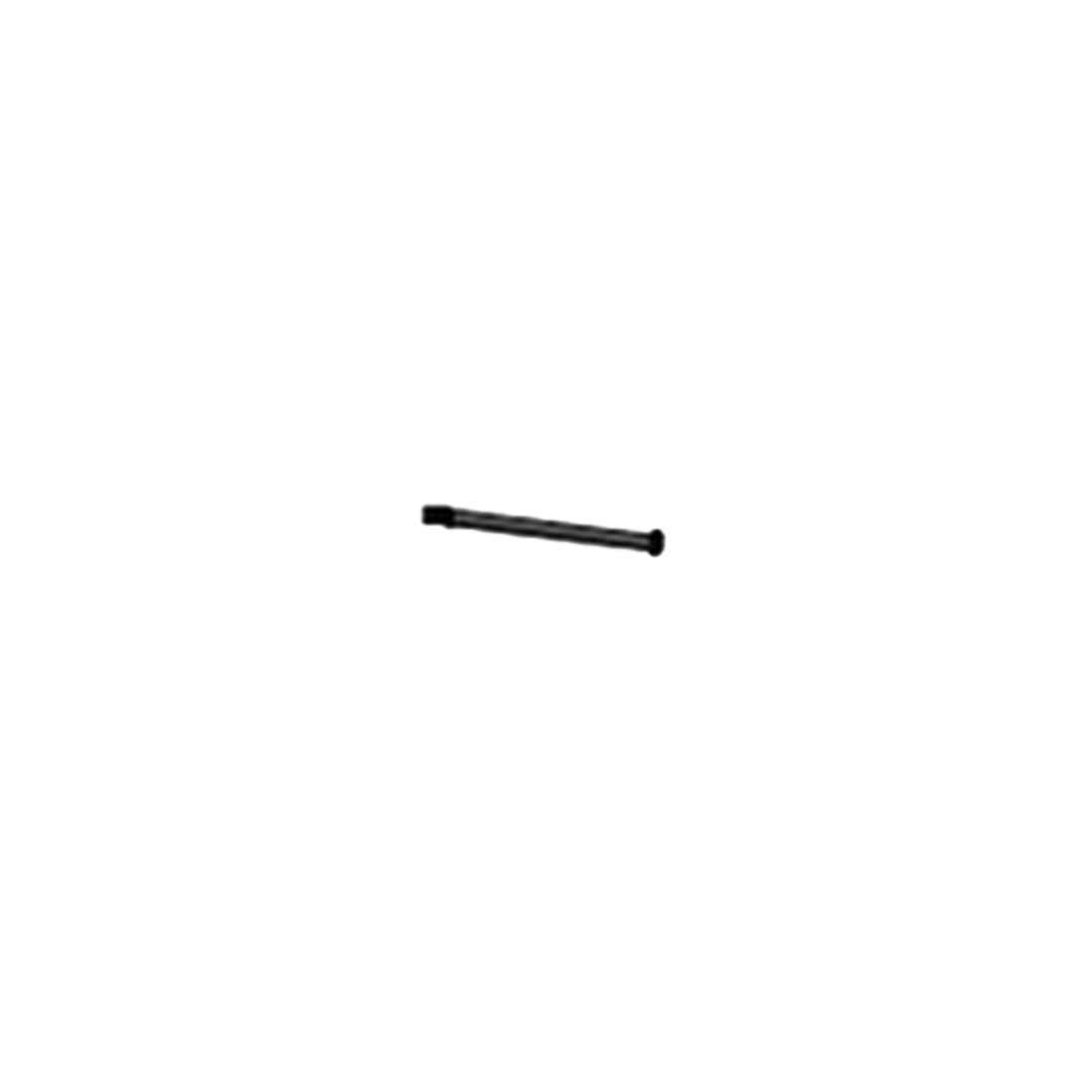 Black cylindrical object on a white background