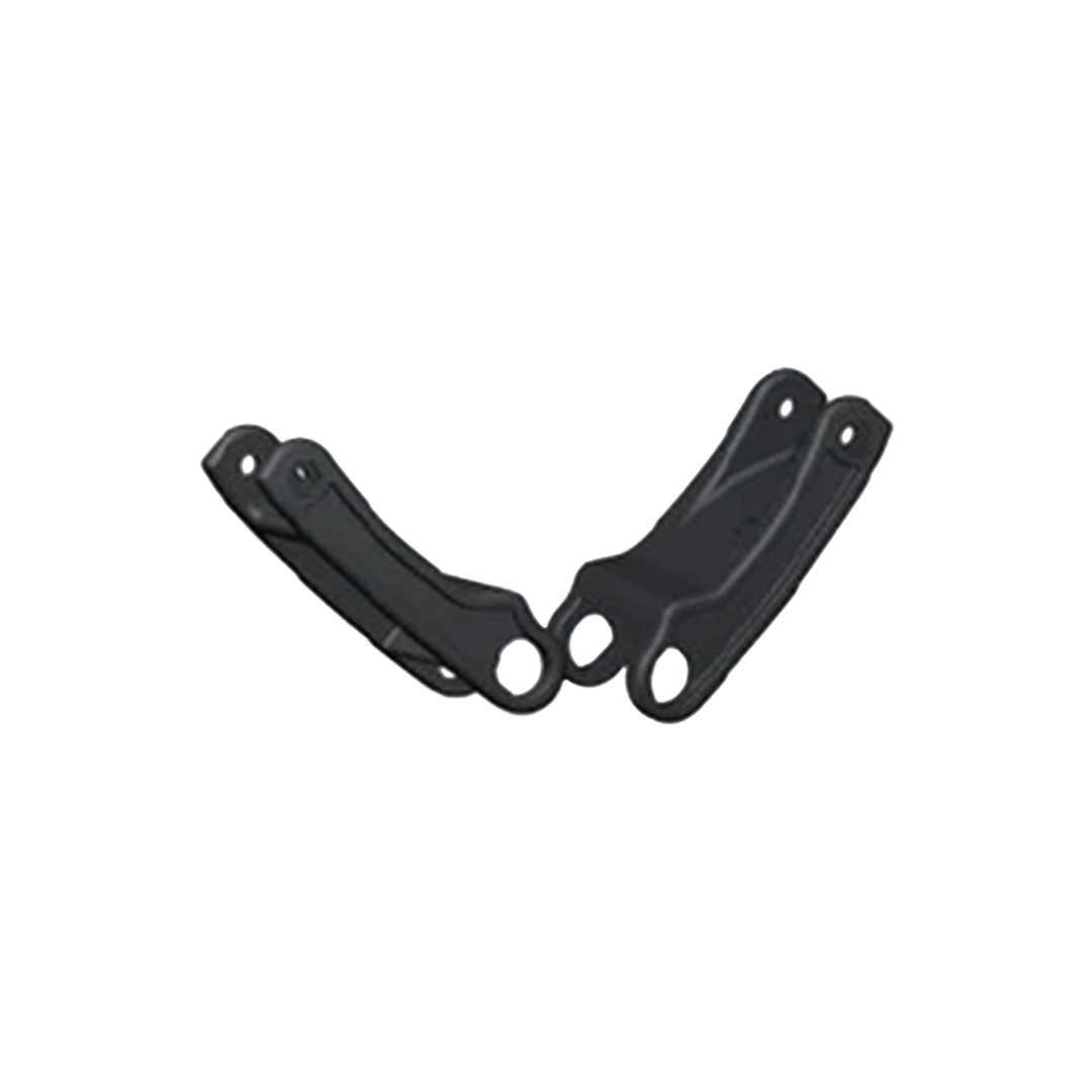 Black metal bracket on a white background