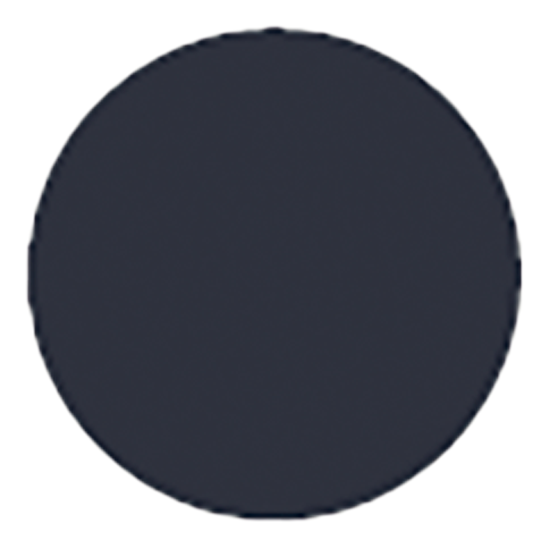 Solid dark blue circle on a white background