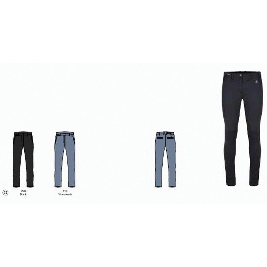 Four pairs of jeans in different colors on a white background