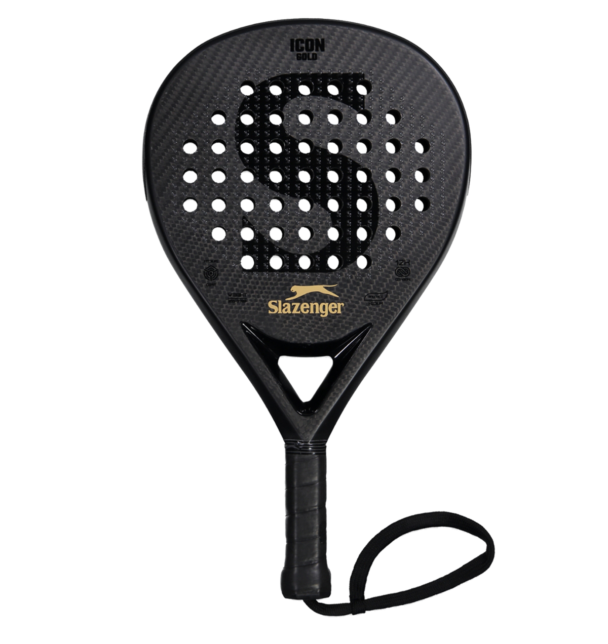 Slazenger Padel Panther Padel Racket Icon Gold Hybrid 12K (Black)