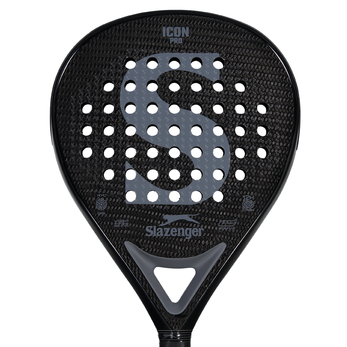 Slazenger Padel Panther Padel Racket Icon Pro Teardrop 12K (Black)
