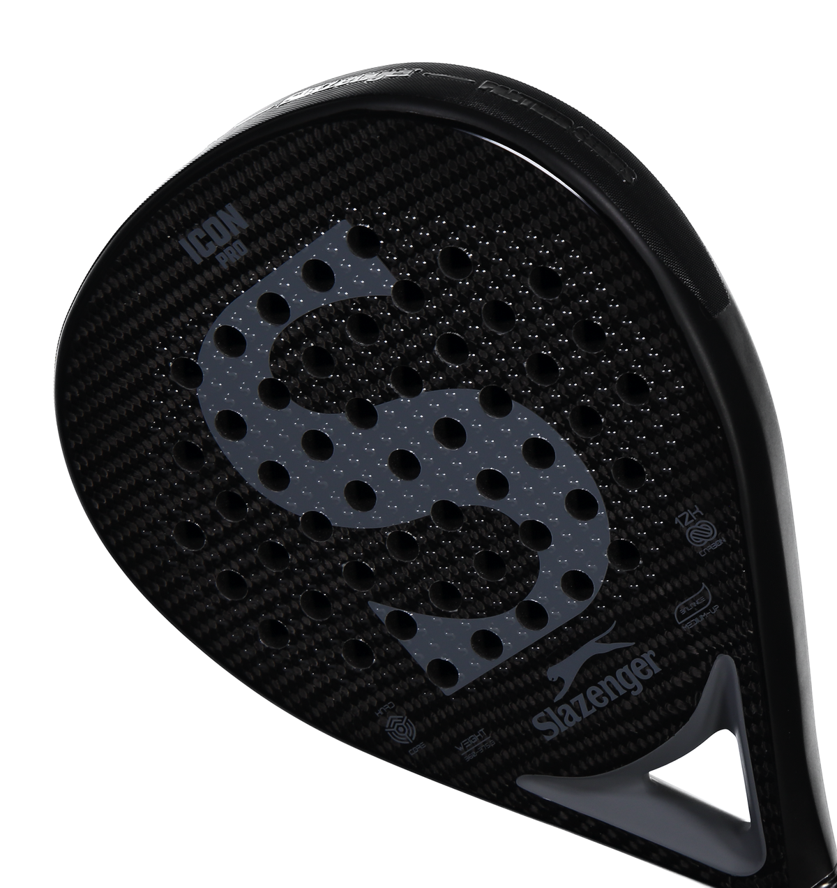 Slazenger Padel Panther Padel Racket Icon Pro Teardrop 12K (Black)