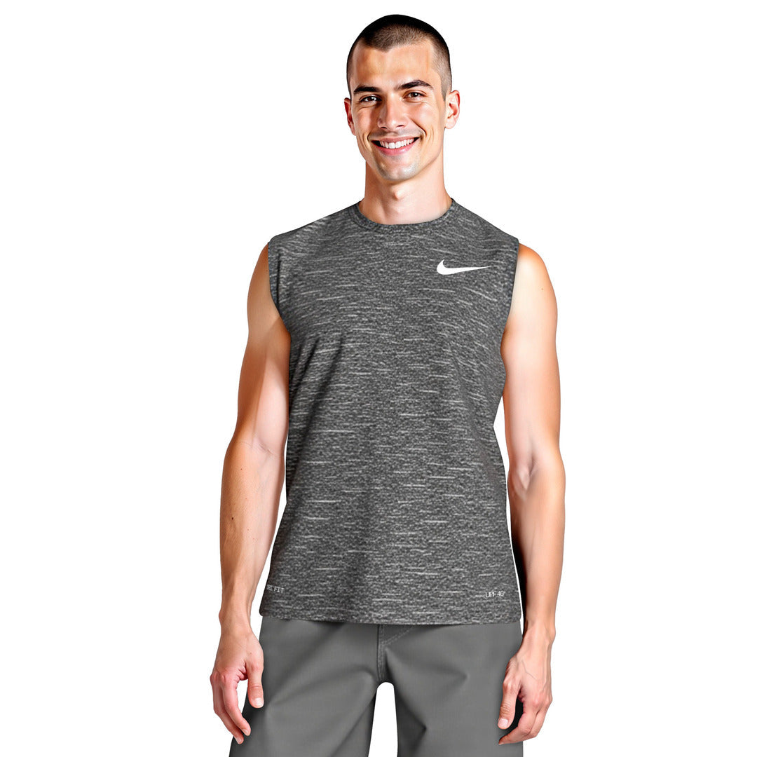Nike Swim Men's Heather Sleeveless Hydroguard Top - Black