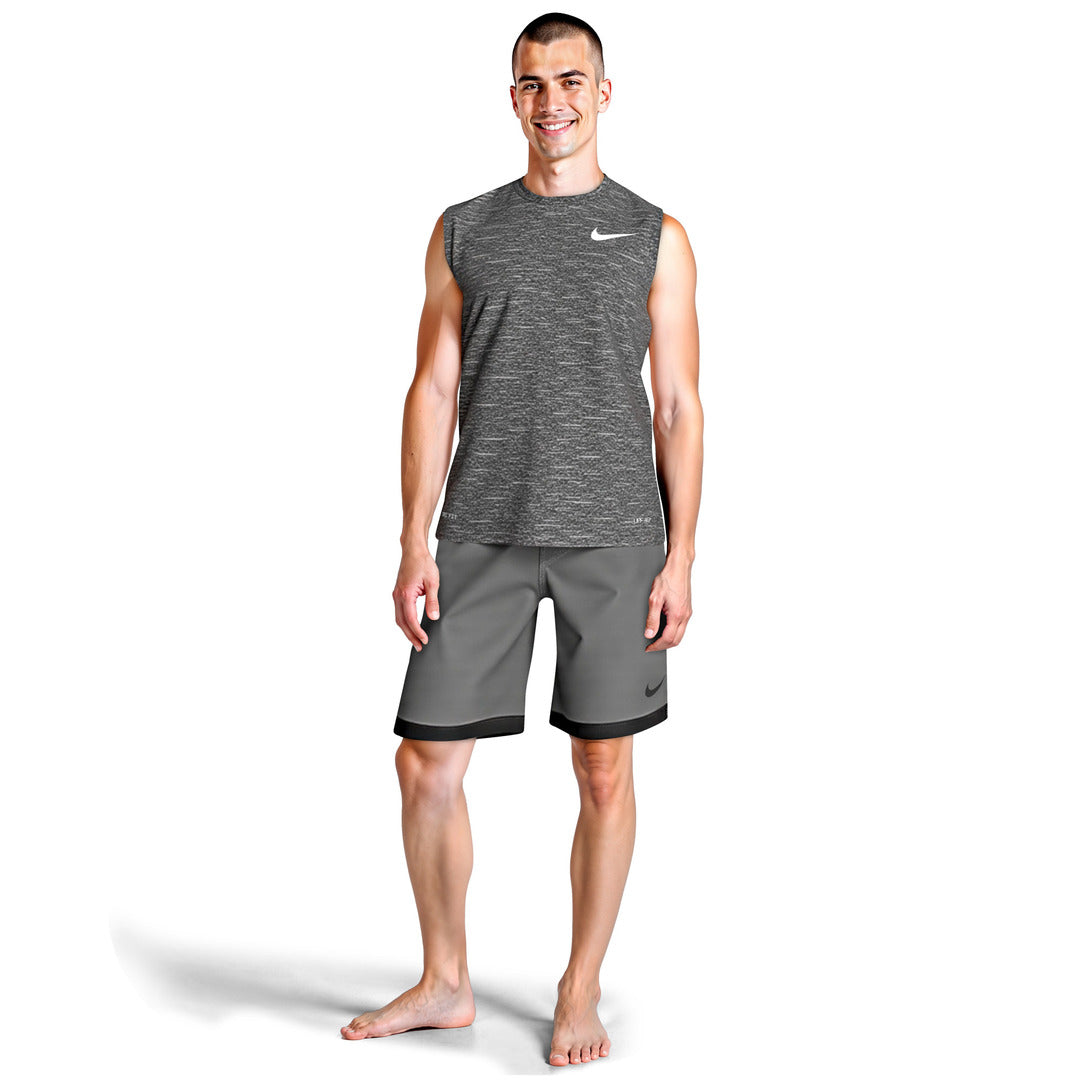 Nike Swim Men's Heather Sleeveless Hydroguard Top - Black