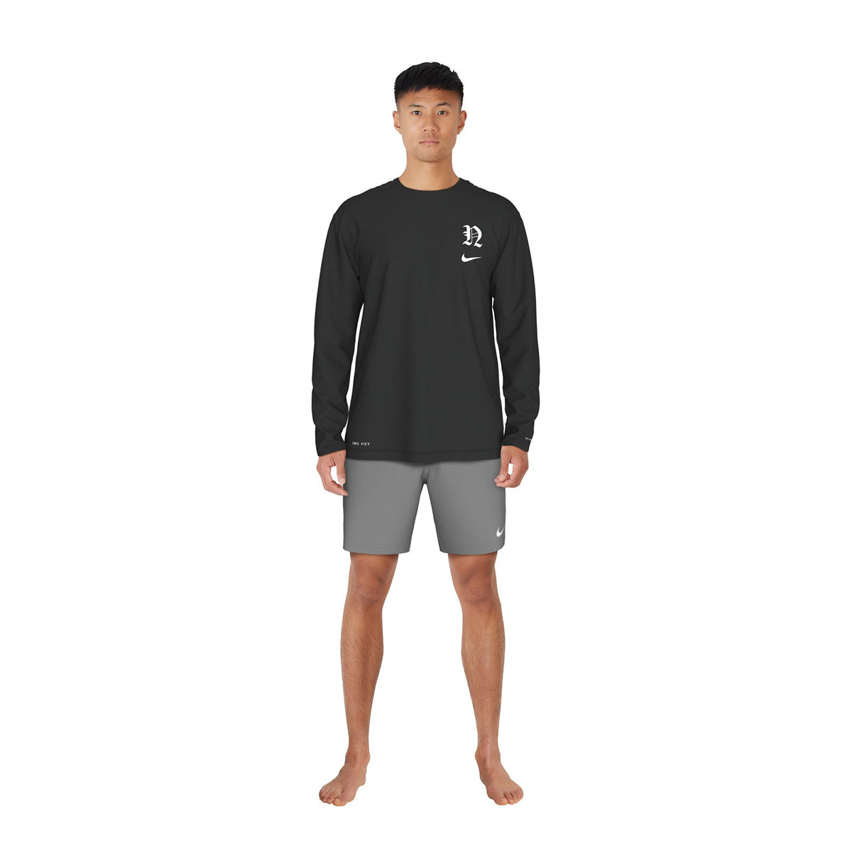 Nike Swim Men's Gothic Letter Long Sleeve Hydroguard Top