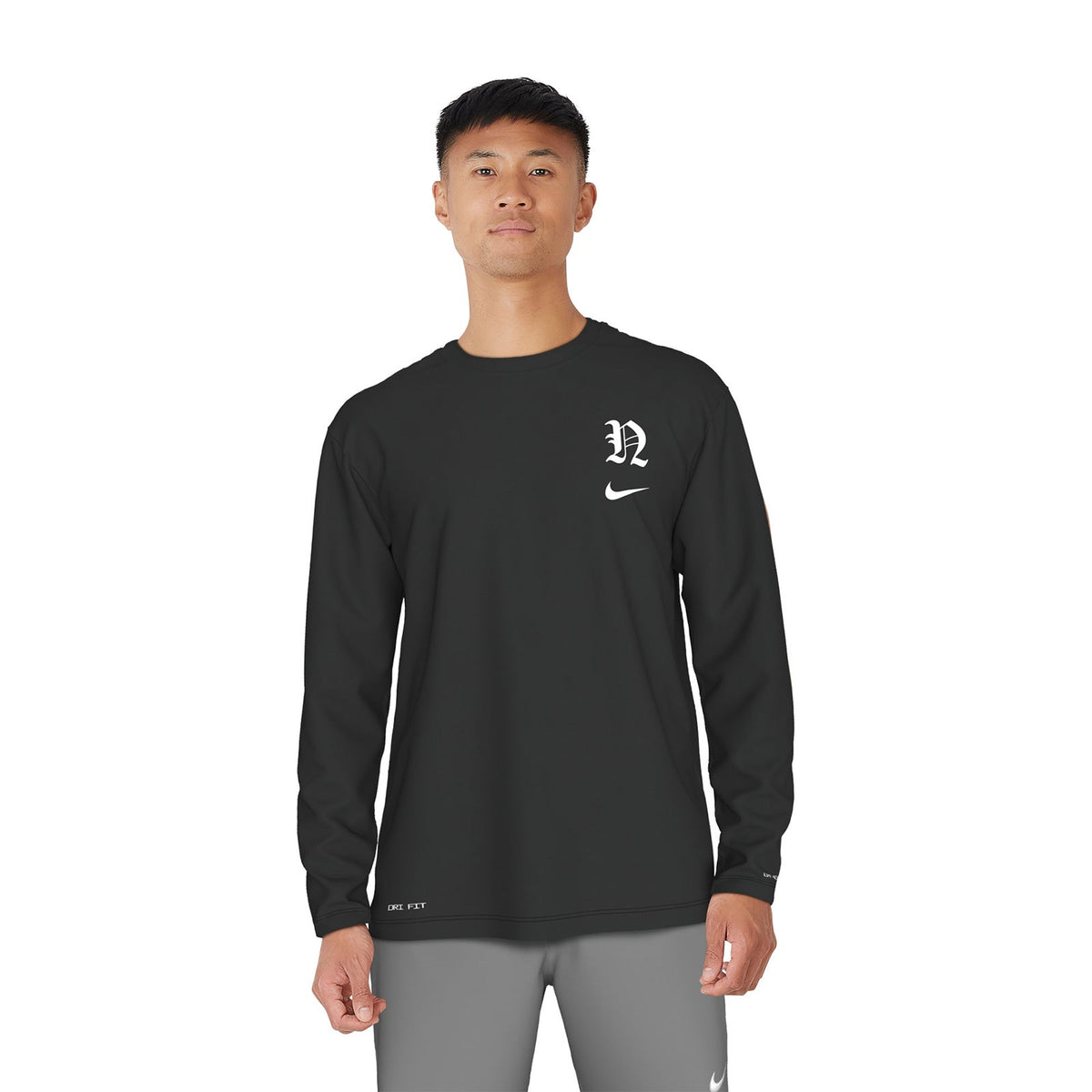 Nike Swim Men's Gothic Letter Long Sleeve Hydroguard Top