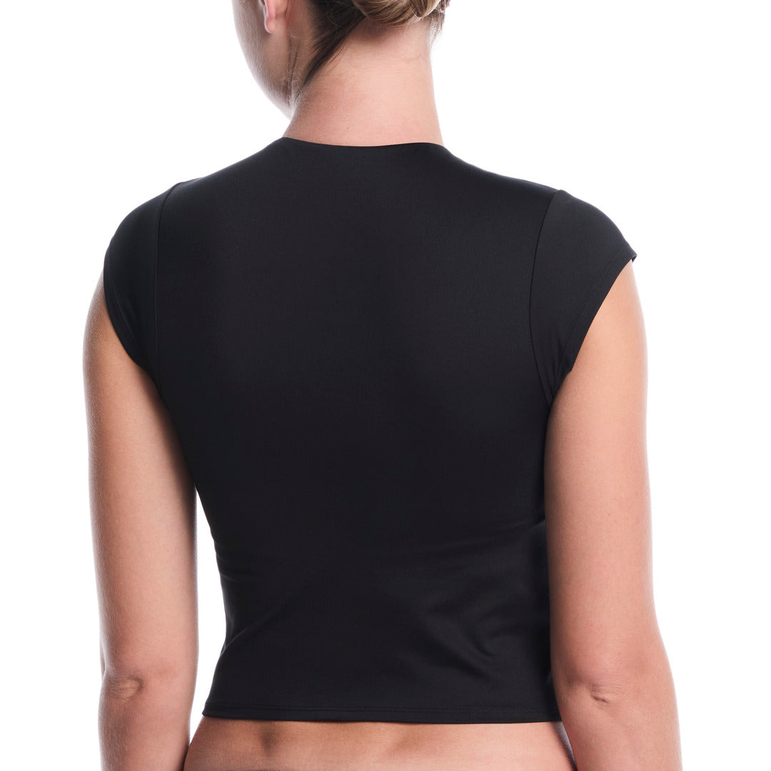 Nike Swim Women's Cap Sleeve Swim Top - Black