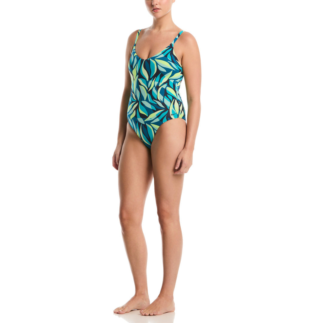 Nike Swim Women's V-Neck One-Piece Swimsuit - Midnight Navy