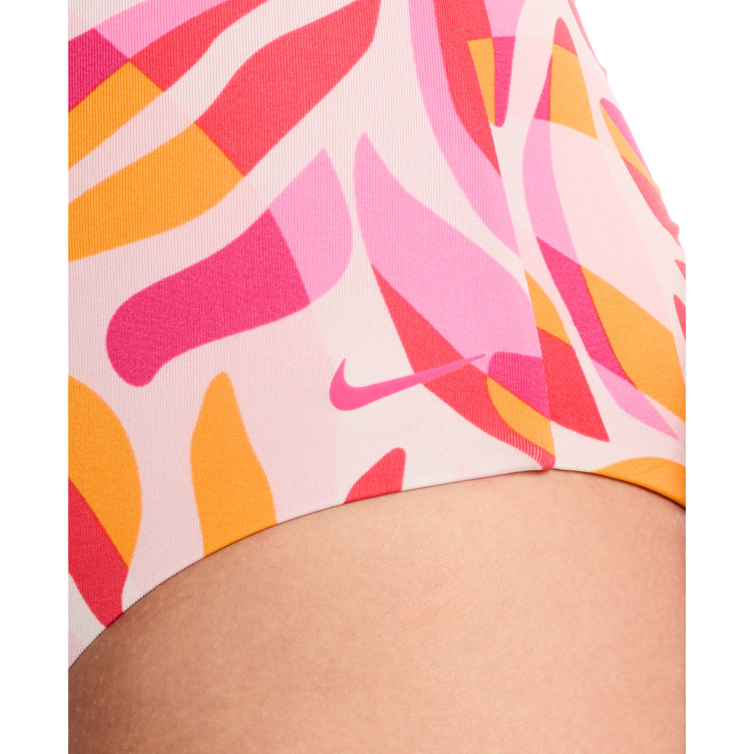 Nike Swim Women's V-Neck One-Piece Swimsuit - Desert Pink
