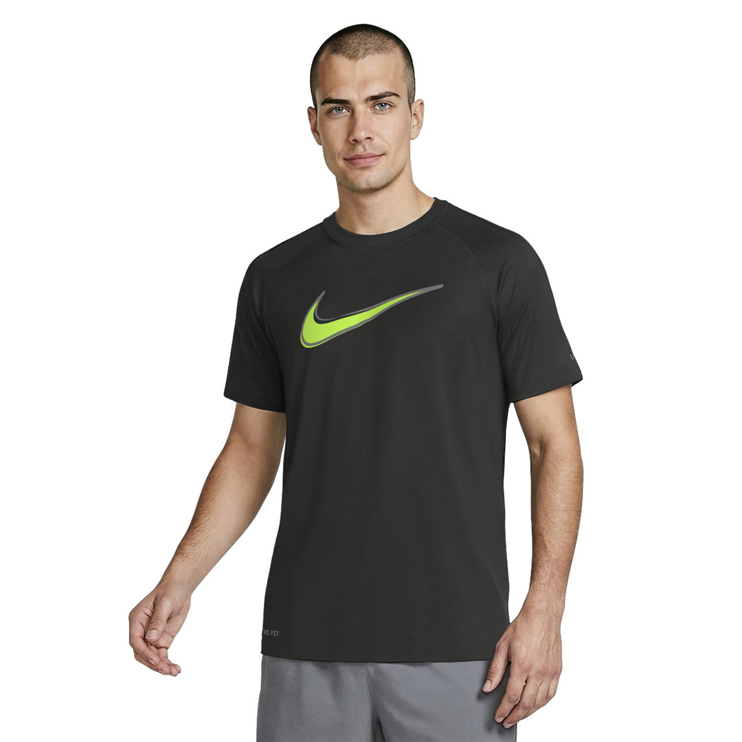 Nike Swim Men's Short Sleeve Hydroguard Top (NESSG564) - Black