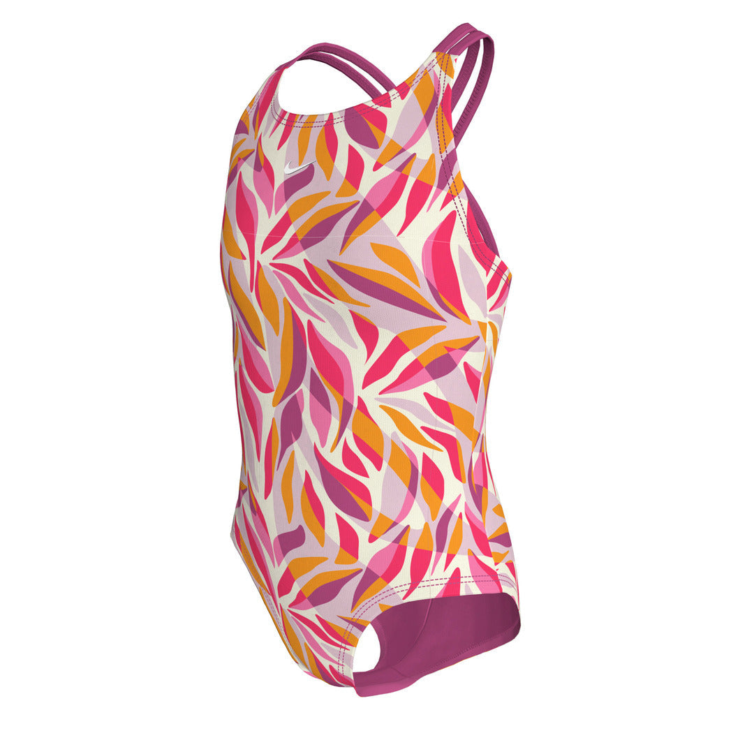 Nike Swim Girls' Spiderback One-Piece Swimsuit - Desert Pink