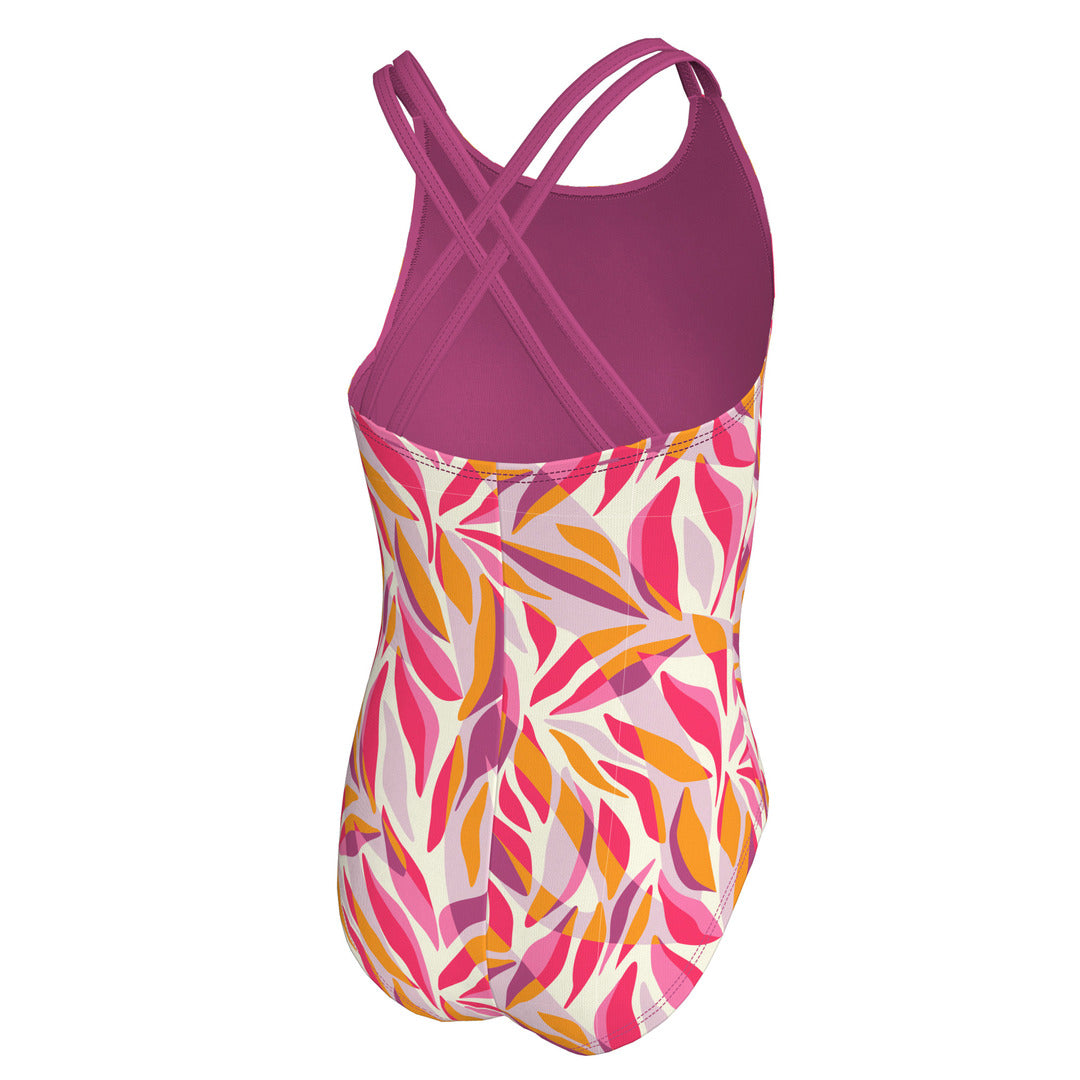 Nike Swim Girls' Spiderback One-Piece Swimsuit - Desert Pink