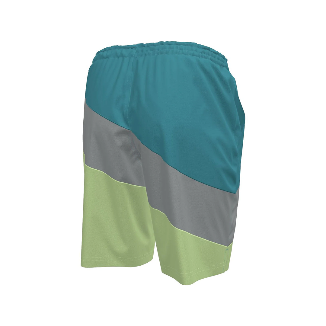 Black and gray shorts on a white background