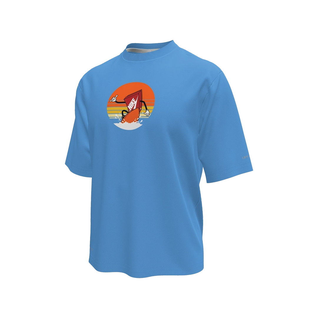 NS-NESSF829 Nike Swim Boys Sunset Surf Short Sleeve Hydroguard Top Blue Main