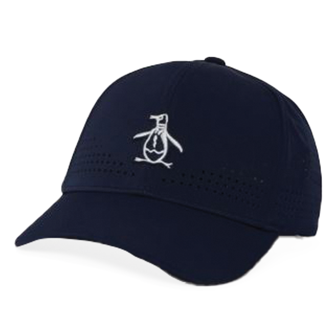 Navy blue cap with a white penguin logo on a white background
