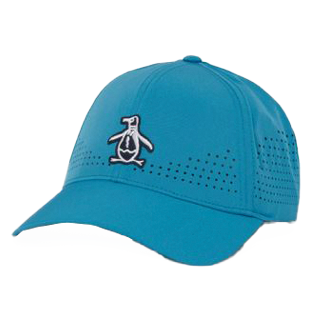 Blue cap with a logo on a white background