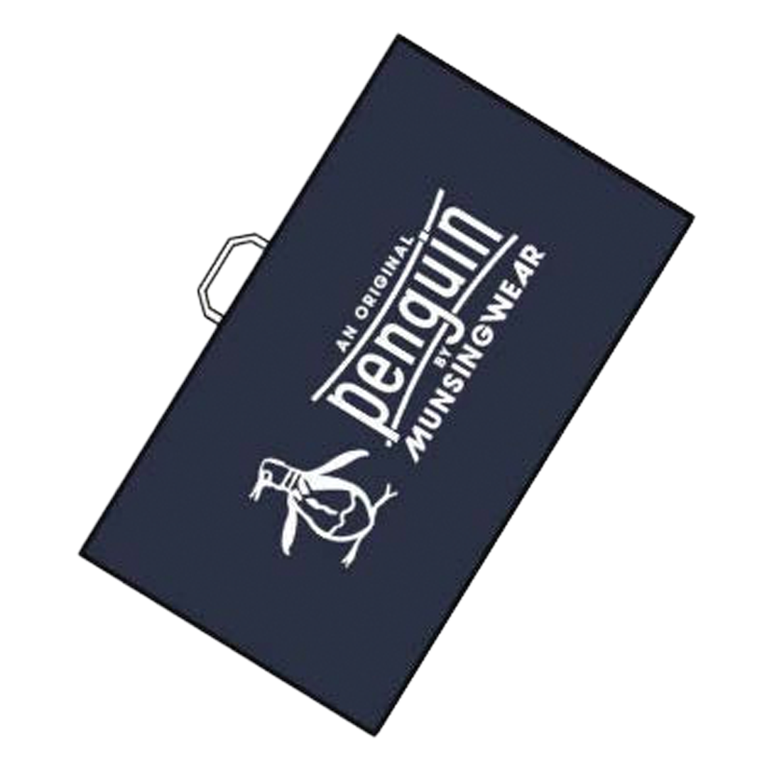 Navy blue rectangular mat with &#39;Original Penguin Munsingwear&#39; logo on a white background