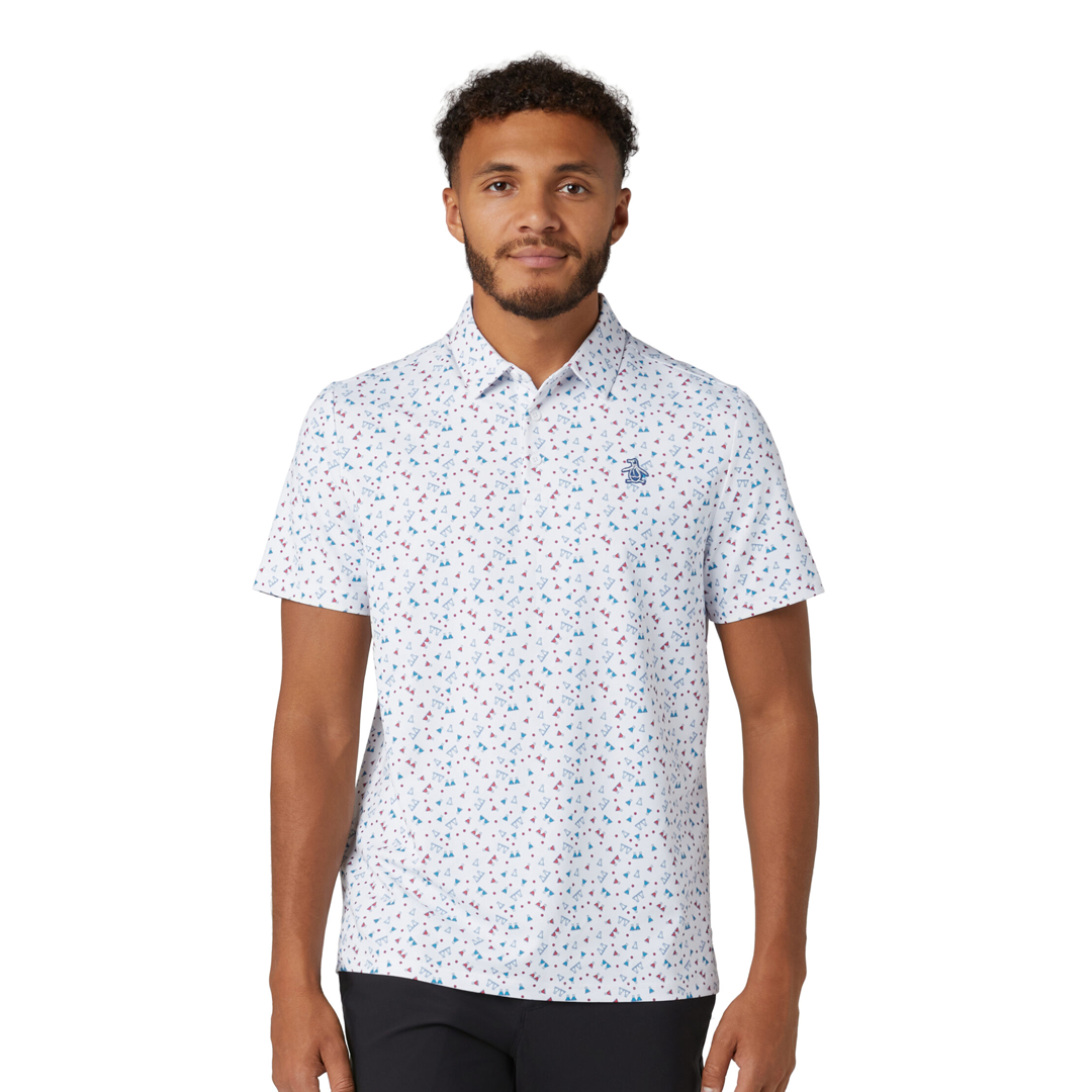 Original Penguin Polo 19th Hole Sake-Tini Novelty Print Polo - Bright White