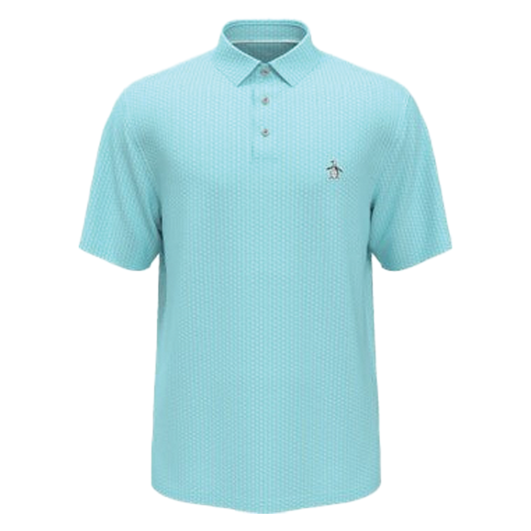 PE-OGKSC026-442 Original Penguin The All Over Pete Print Polo Tanager Turquoise Main