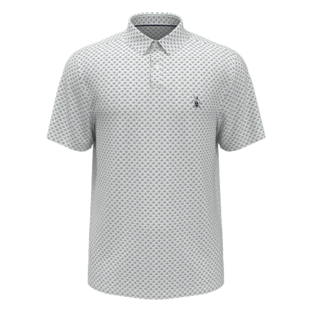 PE-OGKSC0E6-118 Original Penguin Retro Geo Print Polo Bright White Main