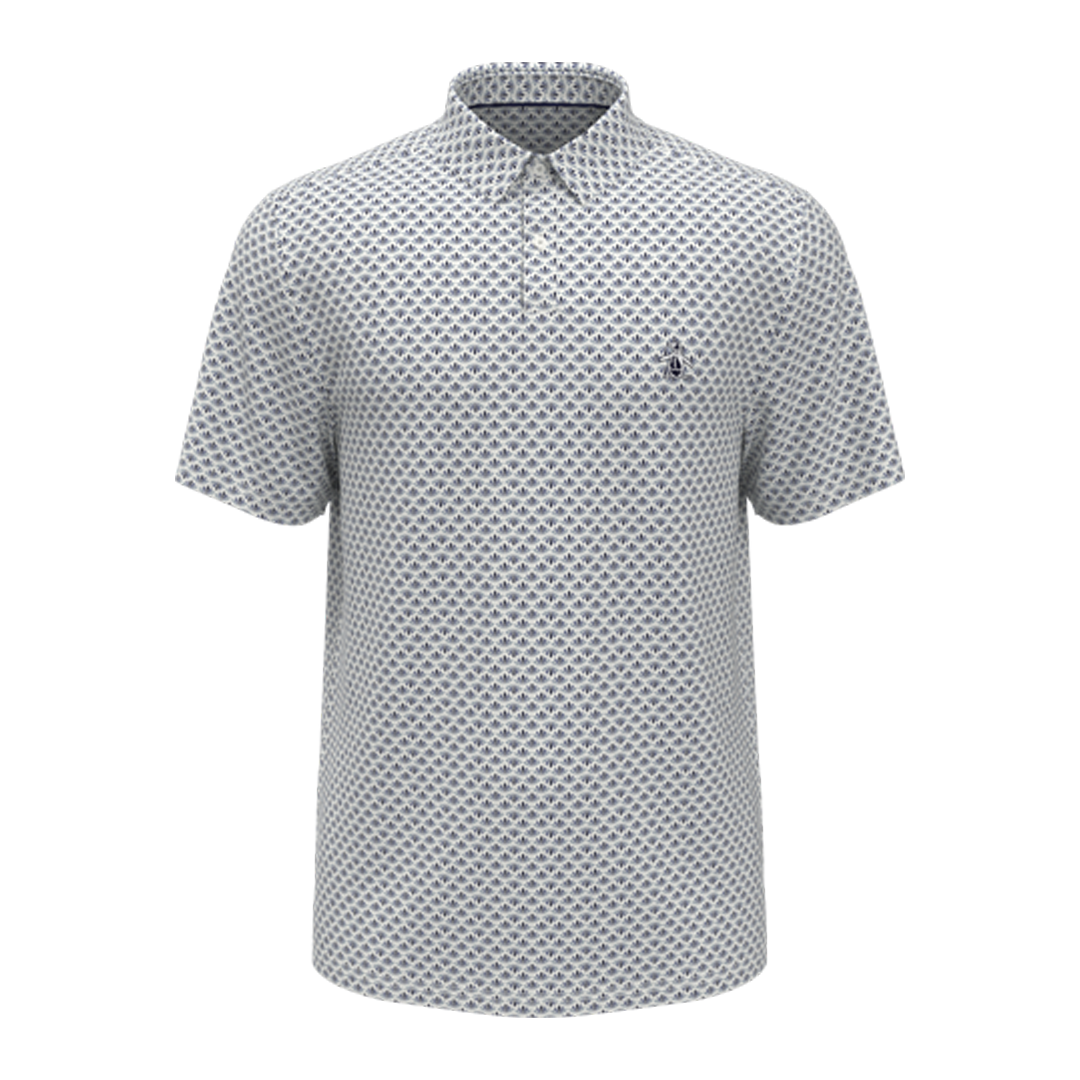 PE-OGKSC0E6-417 Original Penguin Retro Geo Print Polo Black Iris Main