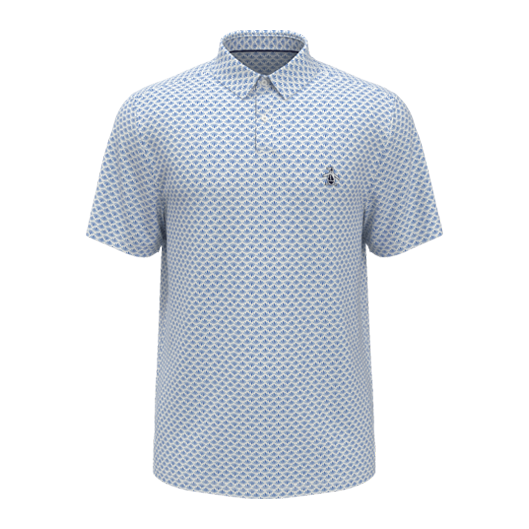 PE-OGKSC0E6-457 Original Penguin Retro Geo Print Polo Blue Grotto Main