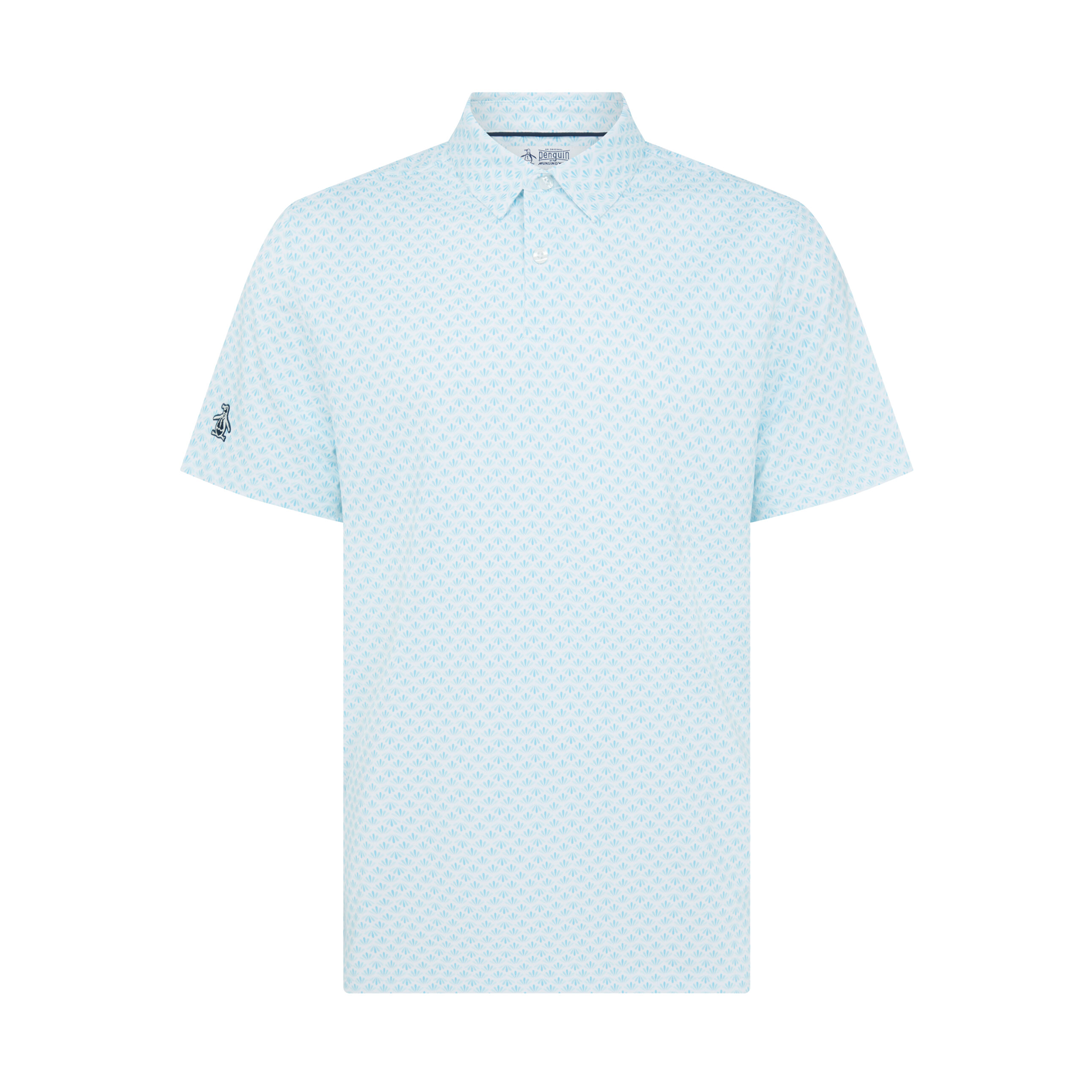 Original Penguin Retro Geo Print Polo - Blue Grotto